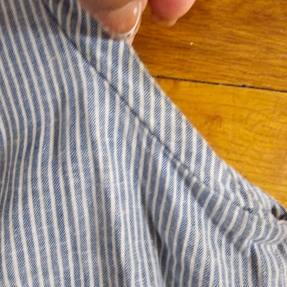 Free People Blue Linen Blend Striped Sleeveless Dress Medium - Picture 11 of 11